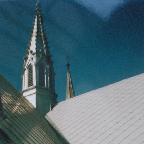 stainless steel roof on a cathedral with steeple