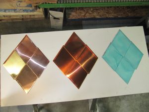 Copper patina shingles
