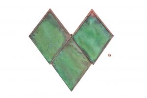 green patina copper shingles
