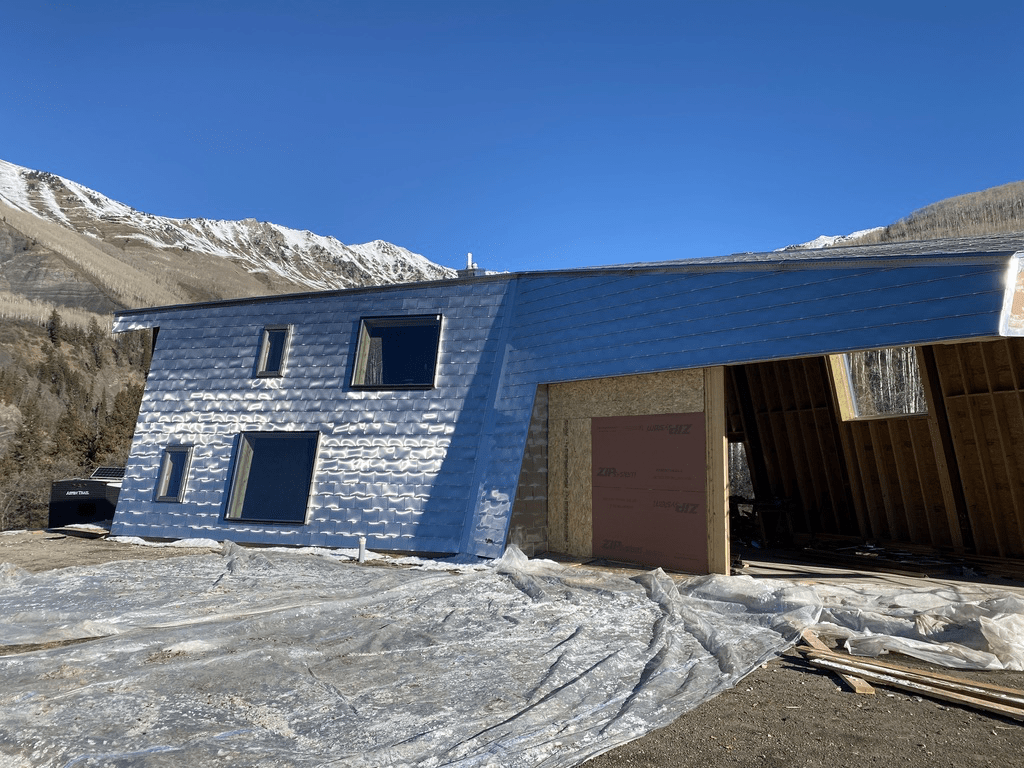 plumeria shingle on a wall in modern colorado home