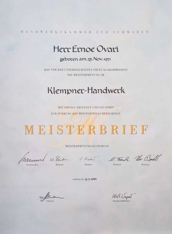 Meisterbrief Engineering and Trades Degree