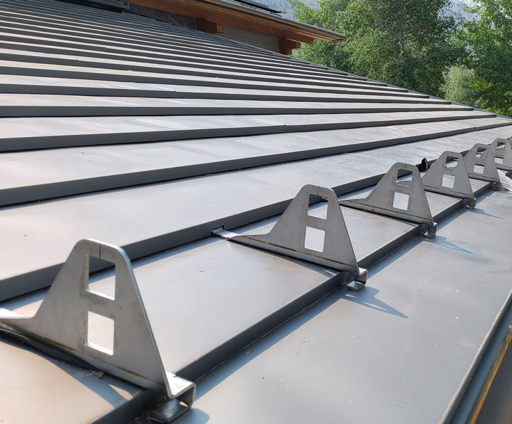 Prairie panel metal shingles on a roof