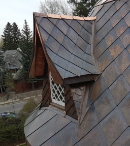 Metal Shingles on a roof by Spengler Industries