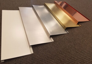 5 different color options of prairie panel metal shingles for a metal roof.