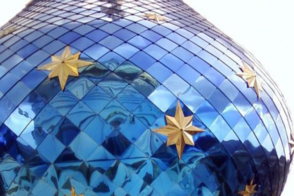 Blue TiN dome roof with stars