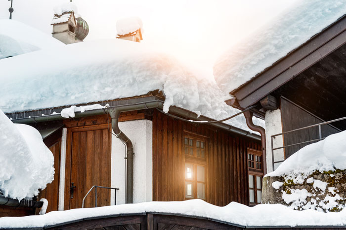 Heavy snow on a roof