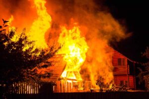 Building on fire