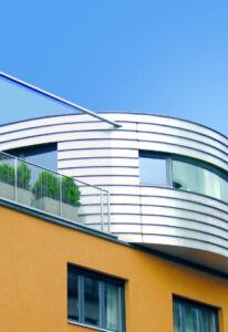 metal wall cladding on curved wall