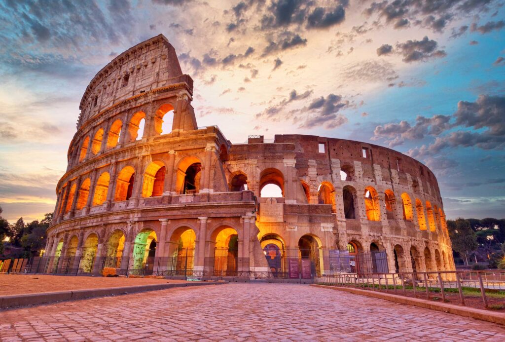 Colosseum at sunset, Rome.