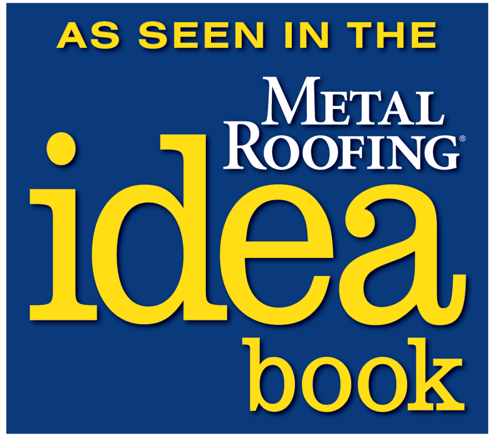 As Seen in the Metal Roofing ideal Book badge