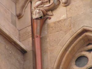 Downspout made of copper